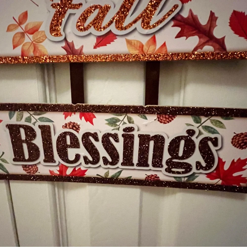 Farmhouse Rustic Fall Blessings Wooden Signs